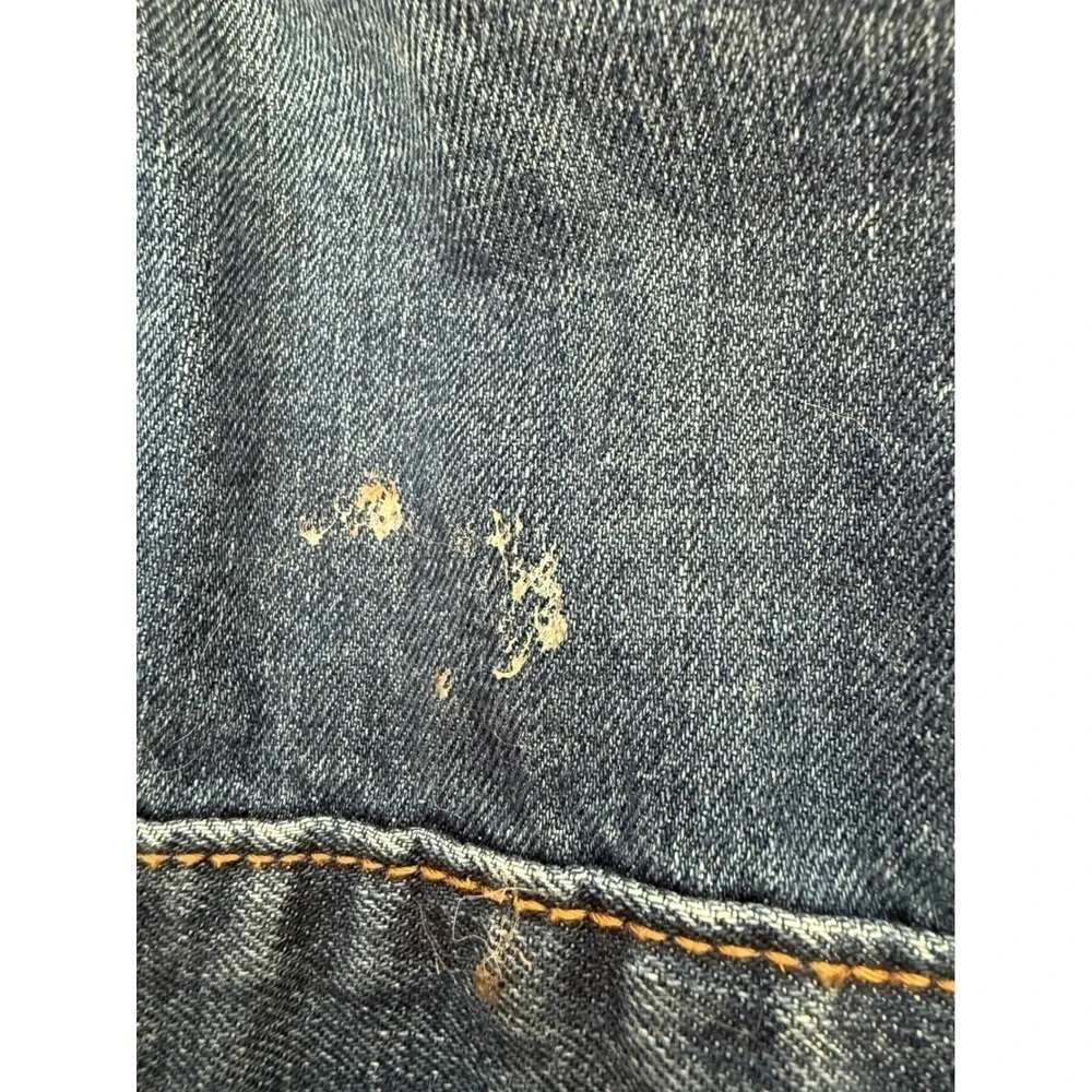 Oshkosh Girls 100% Cotton Denim Button Up Jean Jacket Dark Wash Size 4T Blue